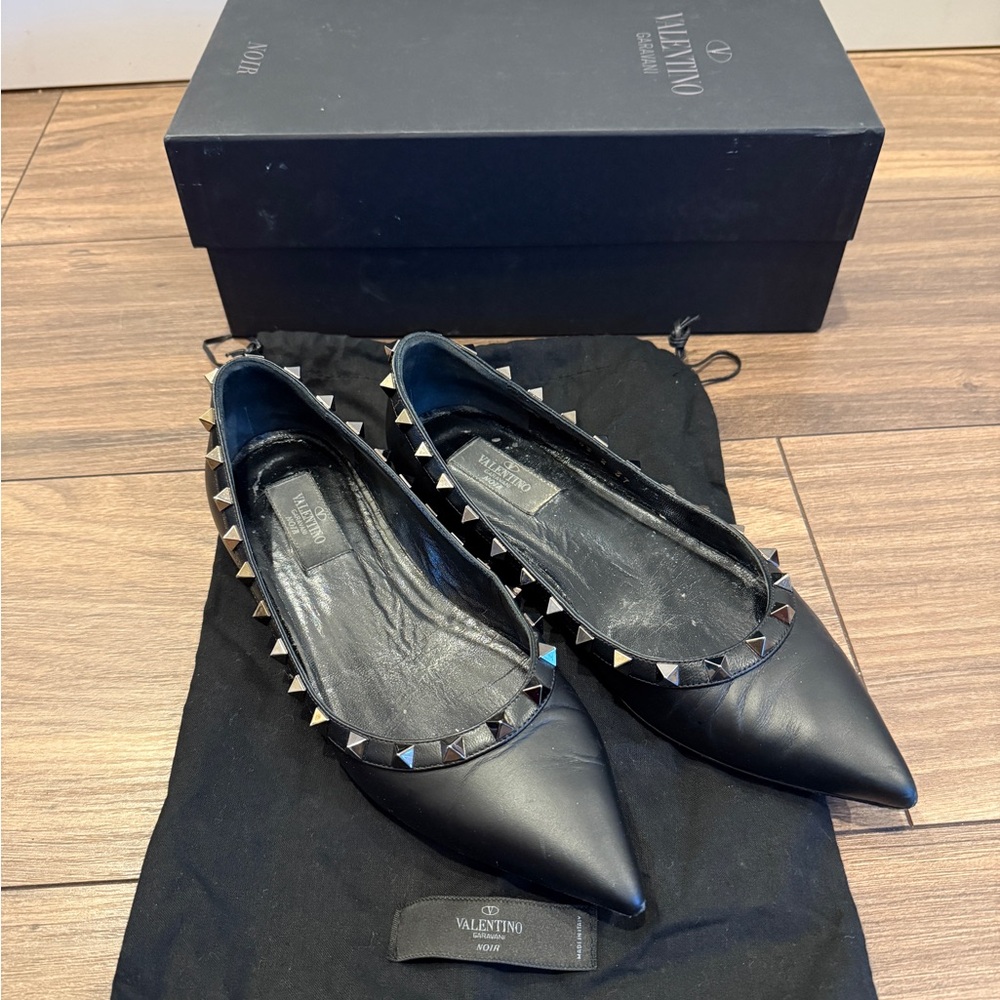 Valentino Rockstud Flats Noir